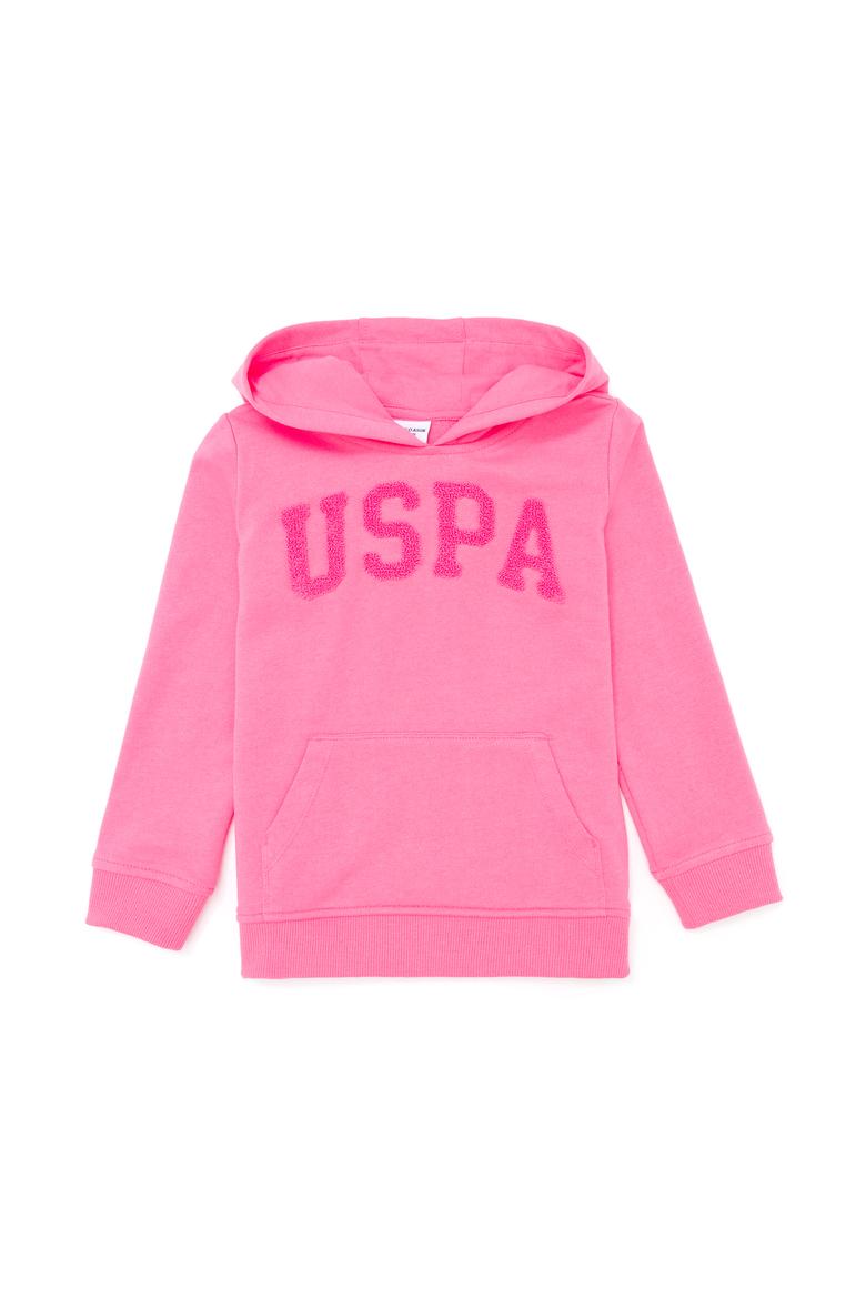 Çocuk Pembe Basic Kapüşonlu Sweatshirt
