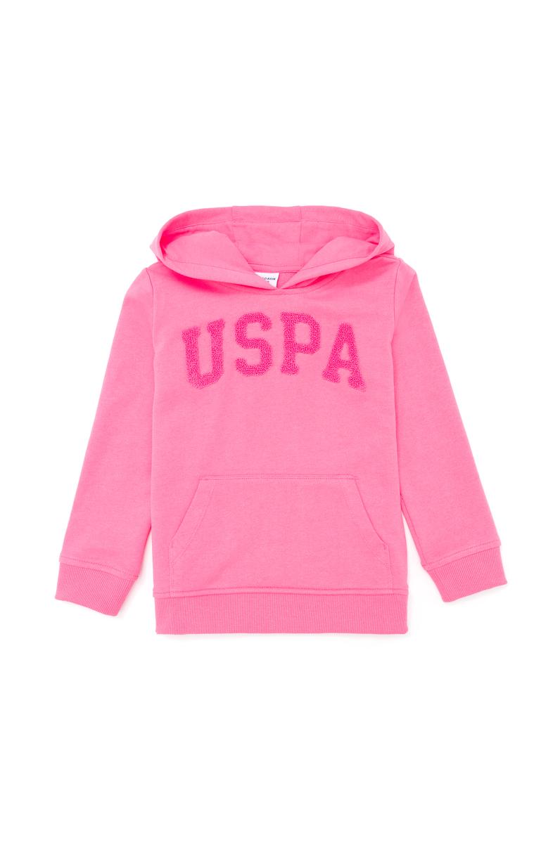 Çocuk Pembe Basic Kapüşonlu Sweatshirt