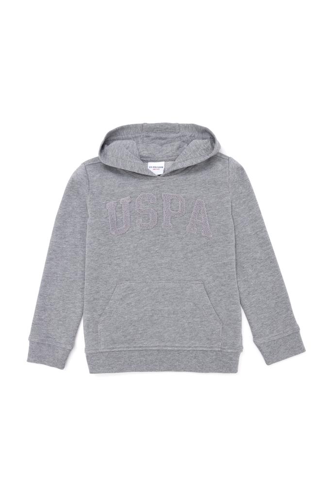 Çocuk Ekru Gri Kapüşonlu Sweatshirt