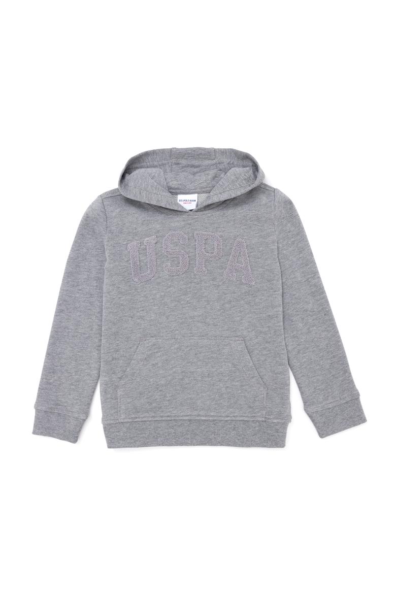 Çocuk Ekru Gri Kapüşonlu Sweatshirt