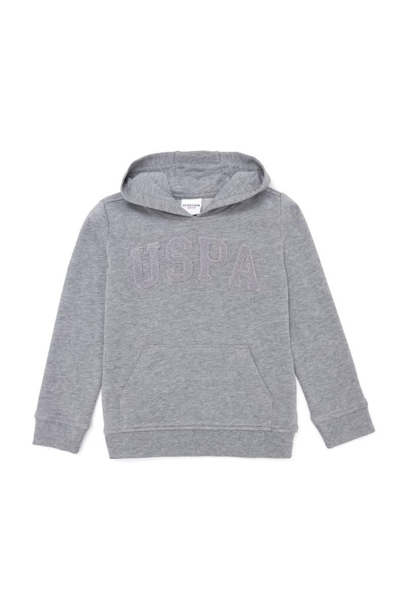 Çocuk Ekru Gri Kapüşonlu Sweatshirt