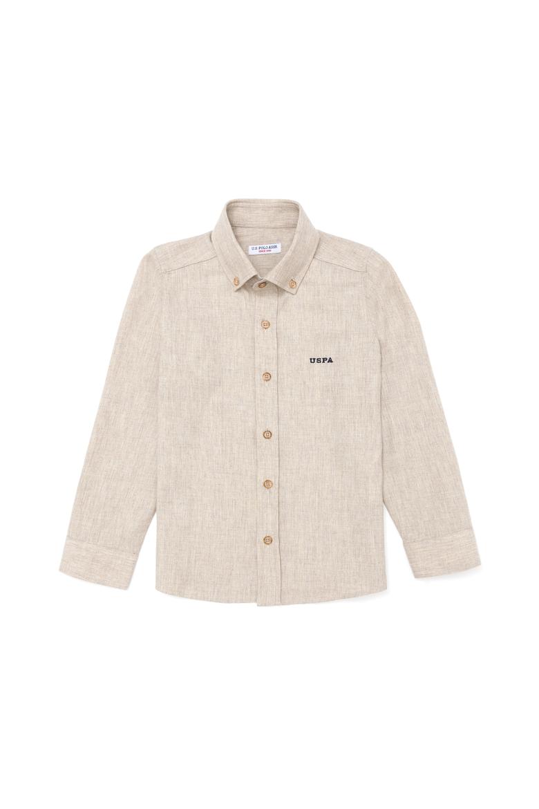 Erkek Çocuk Bej Uzun Kollu Gömlek - 50262380006