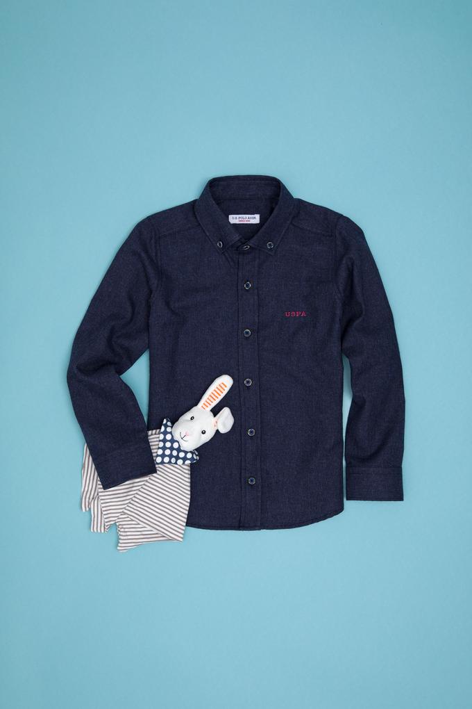 Erkek Çocuk Lacivert Uzun Kollu Gömlek