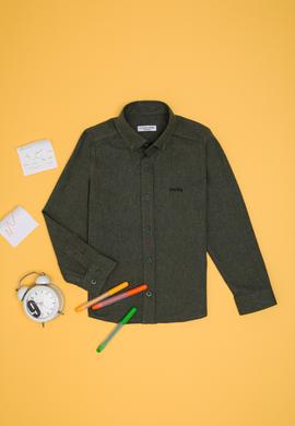 Erkek Çocuk Yeşil Uzun Kollu Gömlek - 50262380042