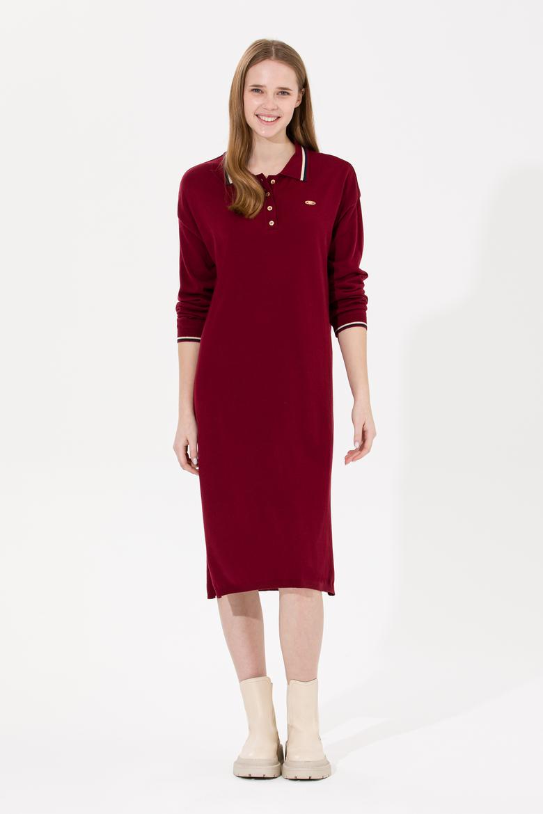 Kadın Vişne Triko Elbise - 50253948021