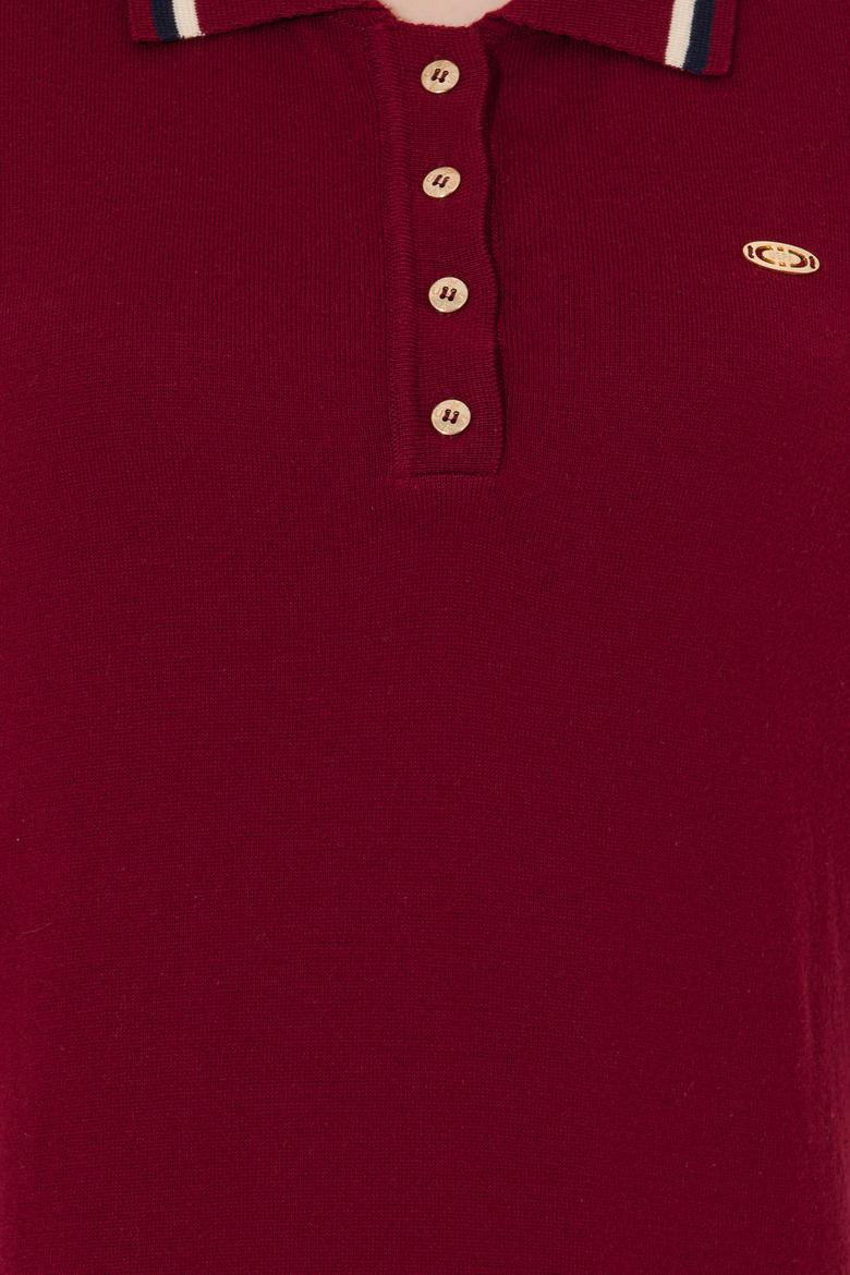 Kadın Vişne Triko Elbise - 50253948021