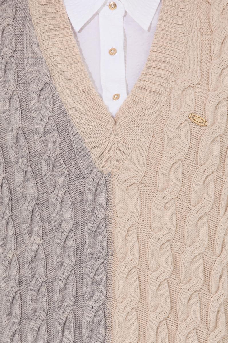 Kadın Vizon Melanj V Yaka Kazak