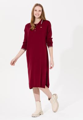 Kadın Vişne Triko Elbise - 50253948021