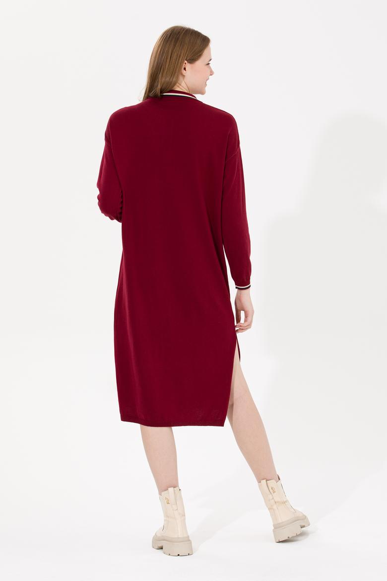 Kadın Vişne Triko Elbise - 50253948021