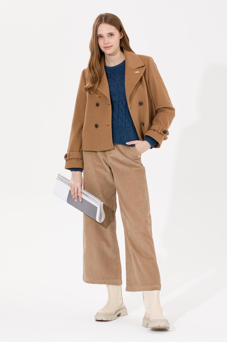 Kadın Camel Kaşe Kaban