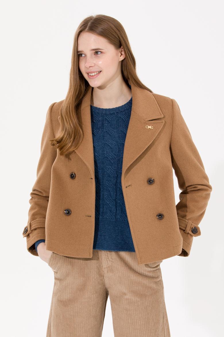 Kadın Camel Kaşe Kaban - 50253037015