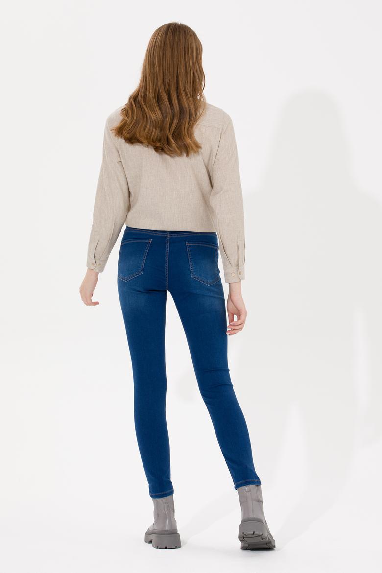 Kadın Mavi Jean Pantolon - 50256760004