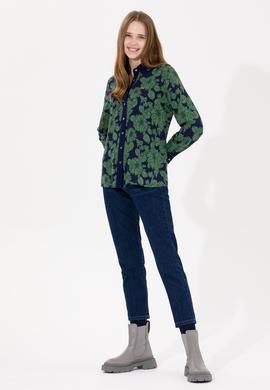 Kadın Mavi Uzun Kollu Gömlek - 50253562034