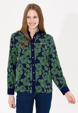 Kadın Mavi Uzun Kollu Gömlek - 50253562034