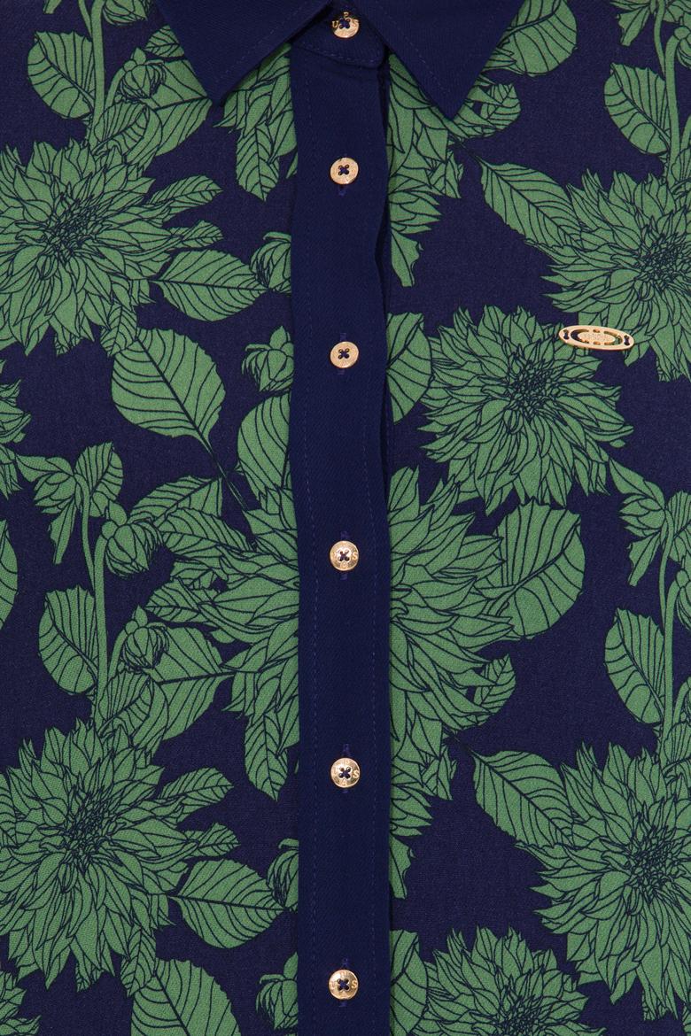 Kadın Mavi Uzun Kollu Gömlek - 50253562034