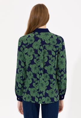 Kadın Mavi Uzun Kollu Gömlek - 50253562034