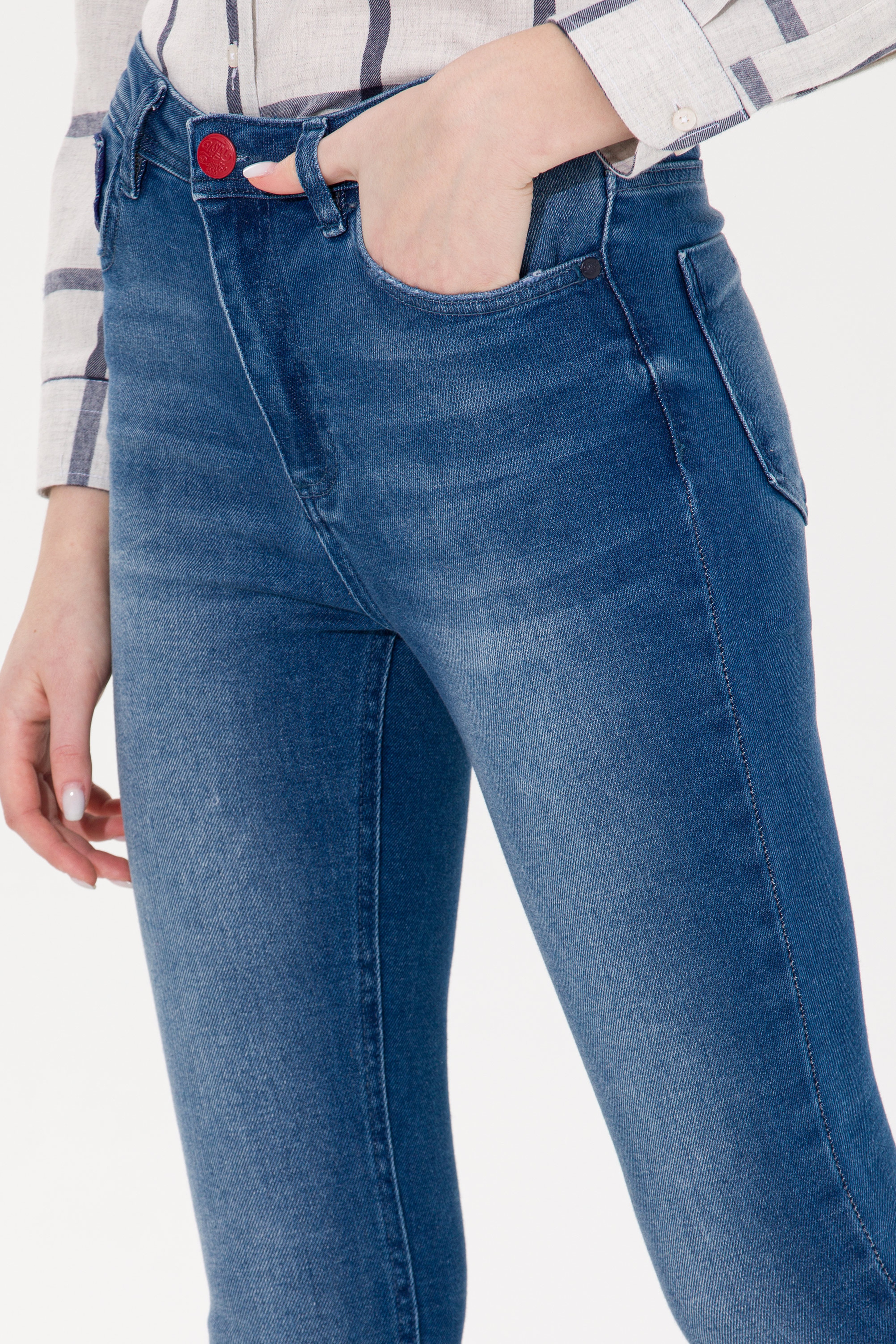 Kadın Lacivert Jean Pantolon - Image 5