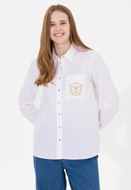 Kadın Beyaz Uzun Kollu Gömlek - 50255073005
