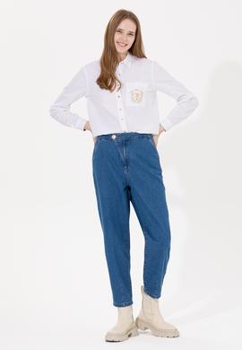 Kadın Beyaz Uzun Kollu Gömlek - 50255073005