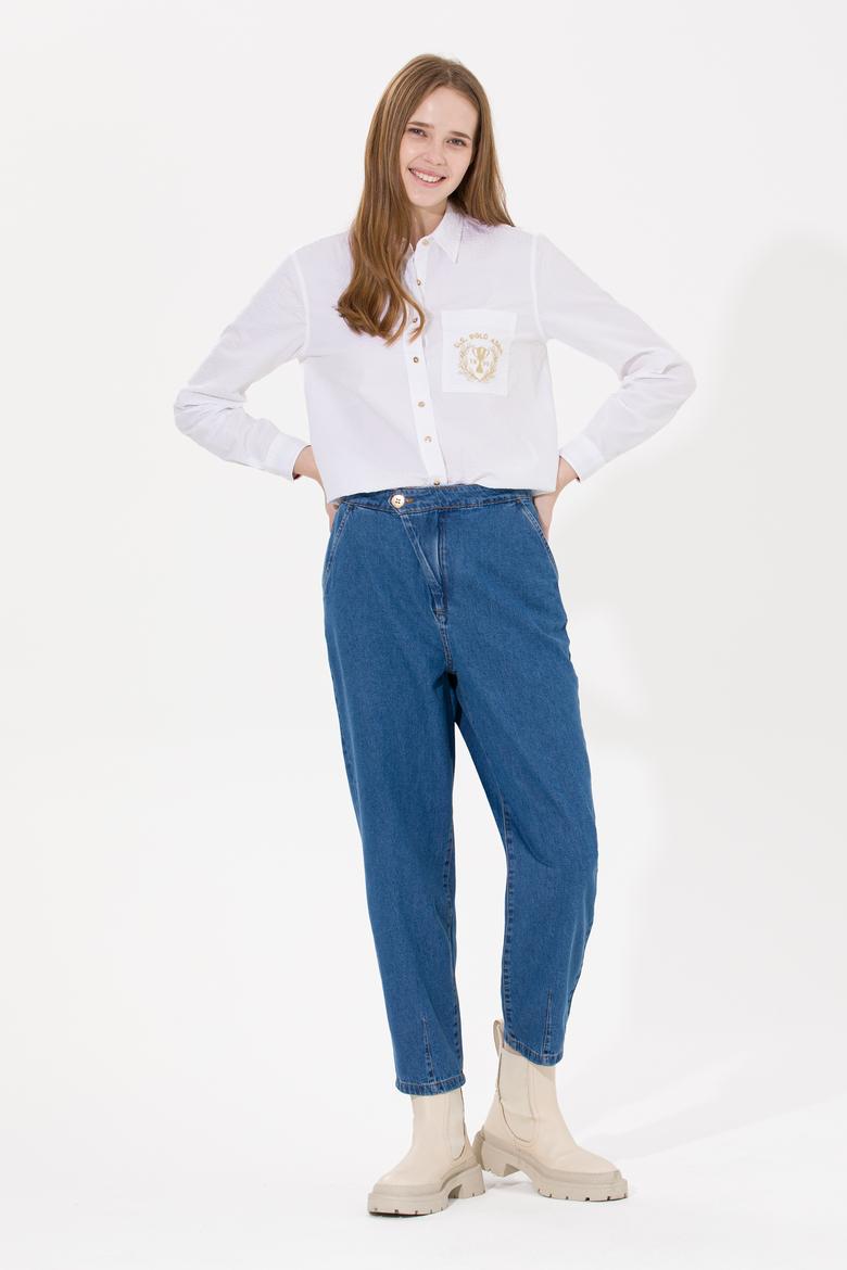 Kadın Beyaz Uzun Kollu Gömlek - 50255073005