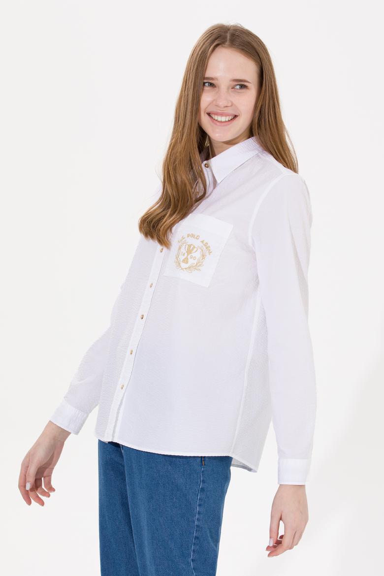 Kadın Beyaz Uzun Kollu Gömlek - 50255073005