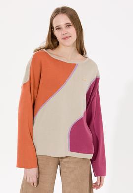 Kadın Taş Melanj Bisiklet Yaka Kazak - 50256632012