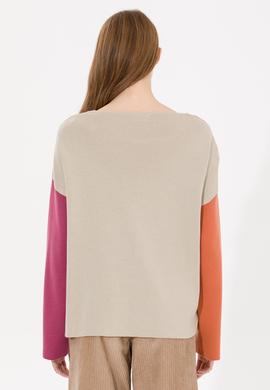 Kadın Taş Melanj Bisiklet Yaka Kazak - 50256632012