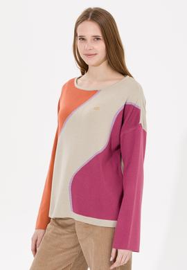 Kadın Taş Melanj Bisiklet Yaka Kazak - 50256632012