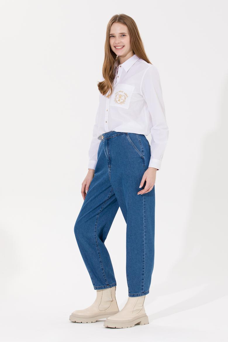 Kadın Mavi Jean Pantolon - 50256739002