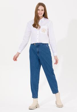 Kadın Mavi Jean Pantolon - 50256739002