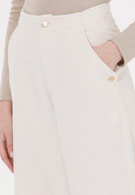 Kadın Krem Flare Cropped Fit Pantolon - 50253031005