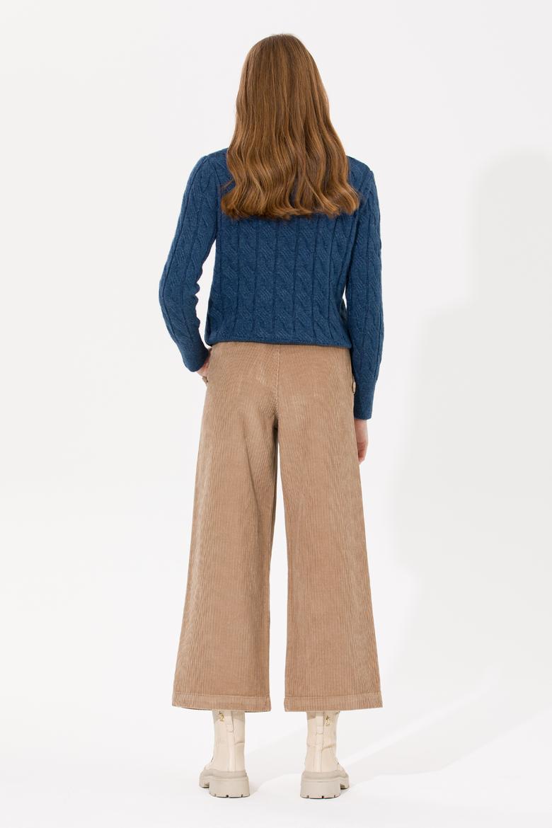 Kadın Camel Flare Cropped Pantolon - 50253031013