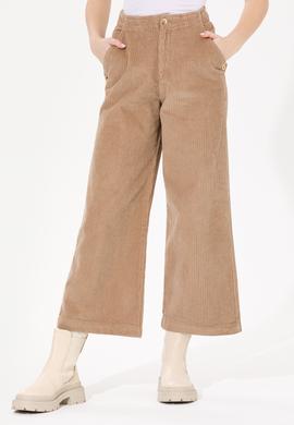 Kadın Camel Flare Cropped Pantolon - 50253031013