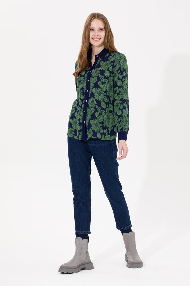 Kadın Koyu Mavi Jean Pantolon