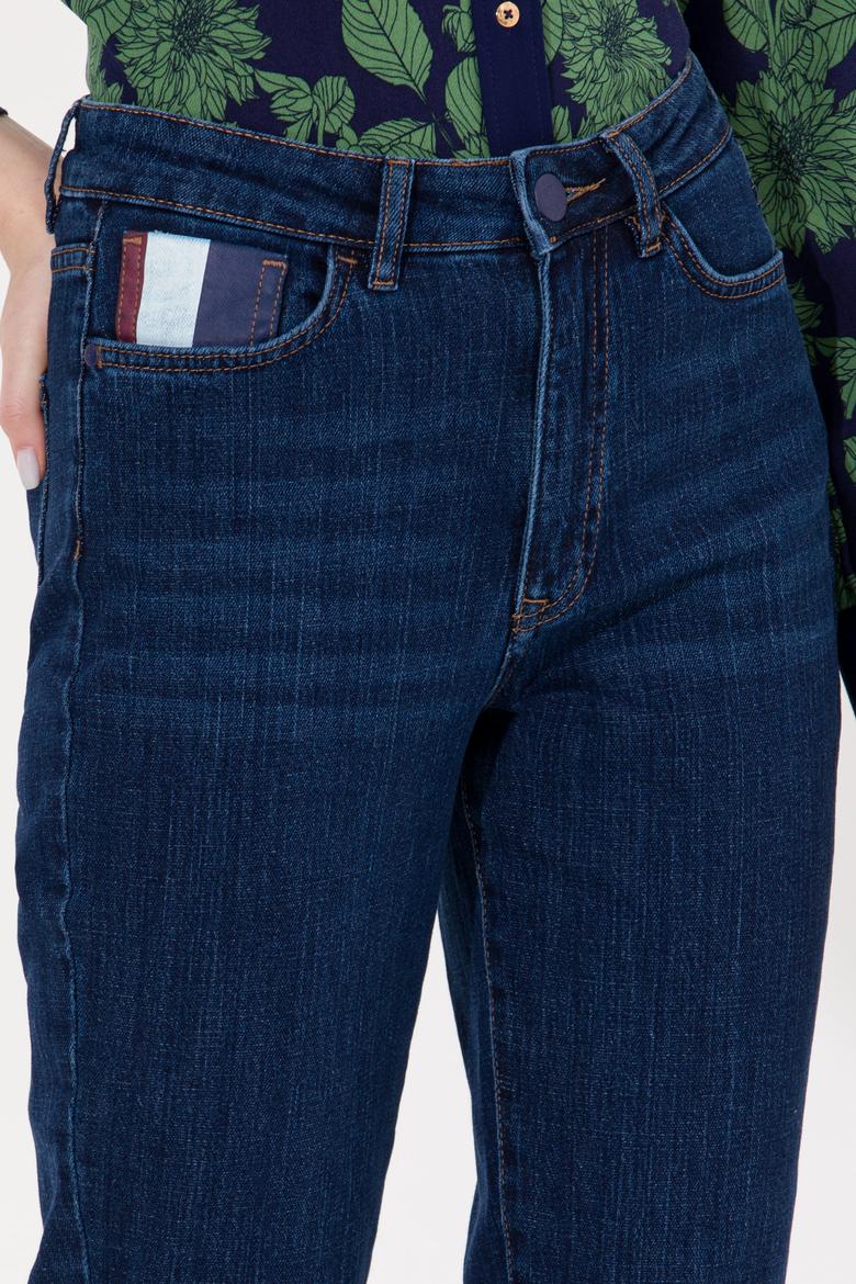 Kadın Koyu Mavi Jean Pantolon - 50255539010