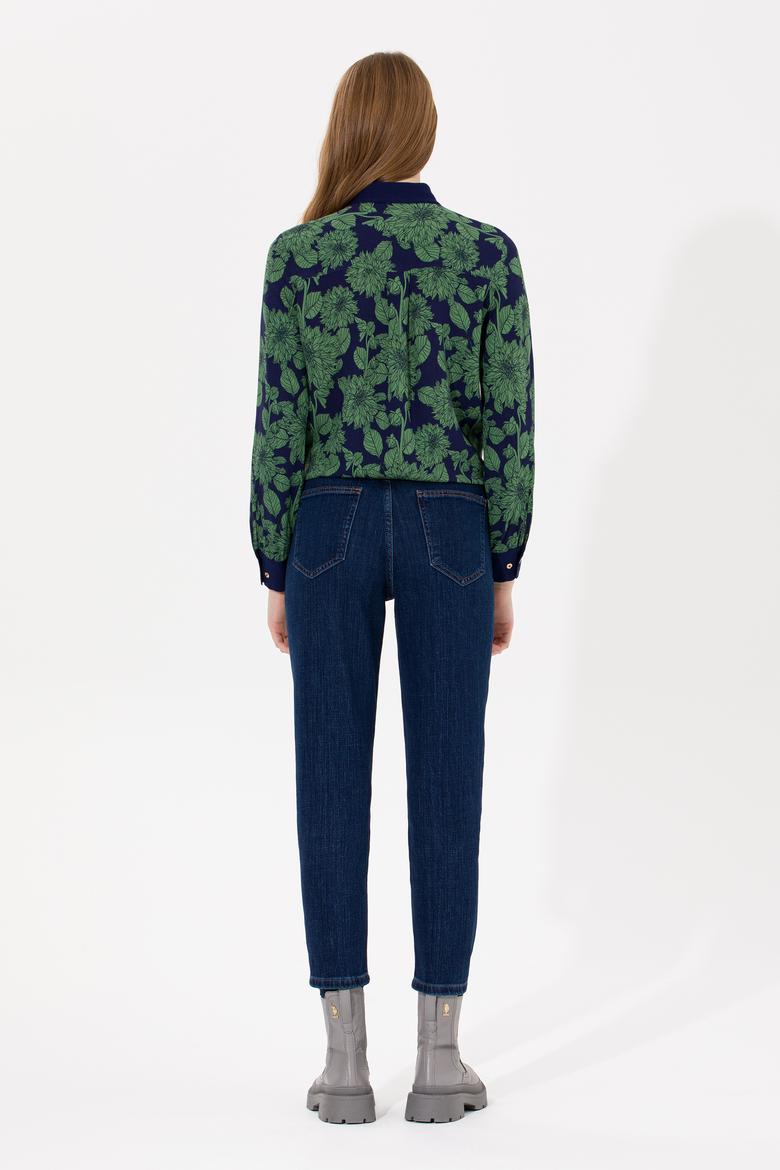 Kadın Koyu Mavi Jean Pantolon - 50255539010