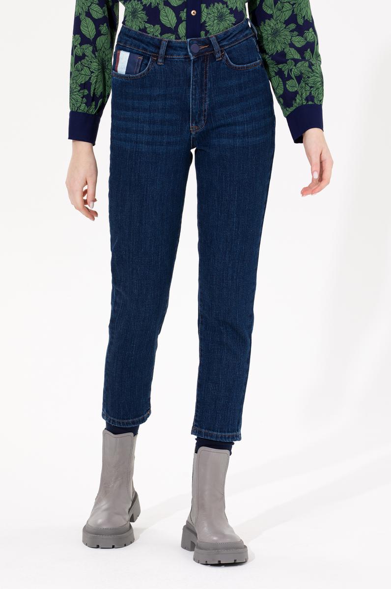 Kadın Koyu Mavi Jean Pantolon