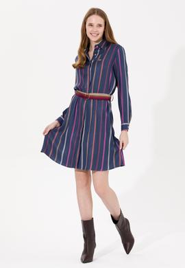 Kadın Lacivert Dokuma Elbise - 50256635011