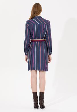 Kadın Lacivert Dokuma Elbise - 50256635011