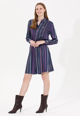 Kadın Lacivert Dokuma Elbise - 50256635011