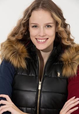 Kadın Siyah Deri Ceket - 50260468001