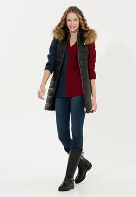 Kadın Siyah Deri Ceket - 50260468001