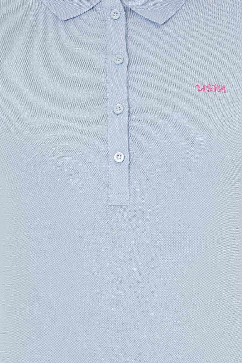 Kadın Açık Mavi Basic Polo Yaka Tişört - 50266348128