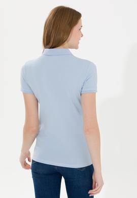 Kadın Açık Mavi Basic Polo Yaka Tişört - 50266348128
