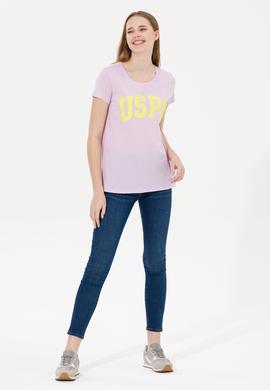 Kadın Manolya Bisiklet Yaka Tişört - 50269557076