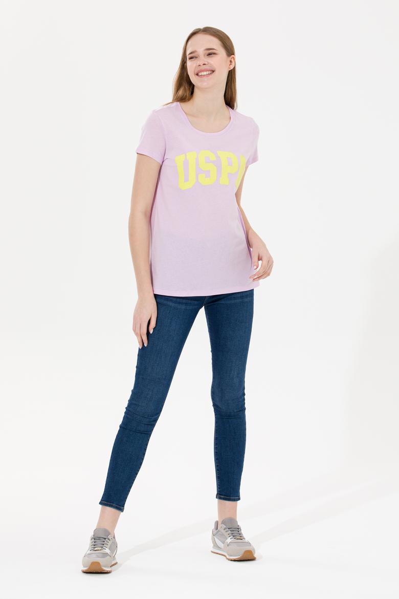 Kadın Manolya Bisiklet Yaka Tişört - 50269557076