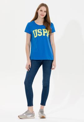 Kadın Saks Bisiklet Yaka Tişört - 50269557095