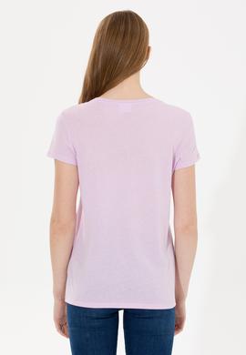 Kadın Manolya Bisiklet Yaka Tişört - 50269557076