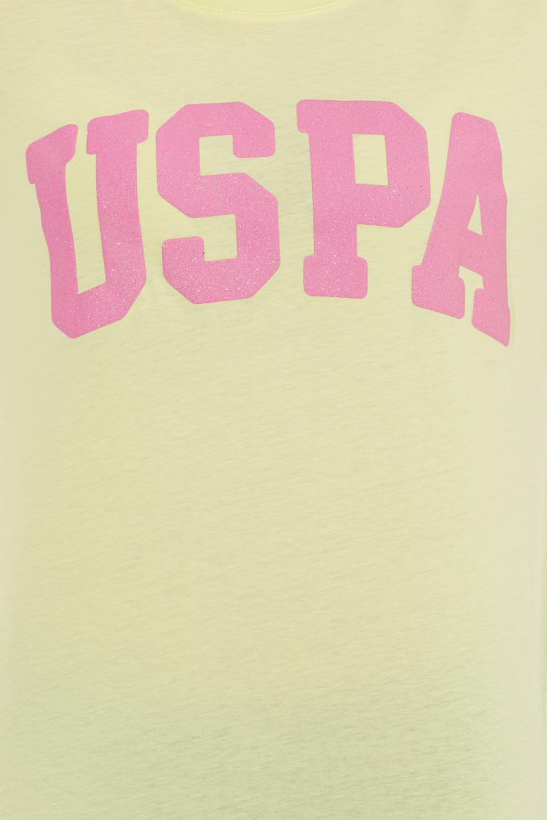 Kadın Açık Sarı Bisiklet Yaka Tişört - 50269557064