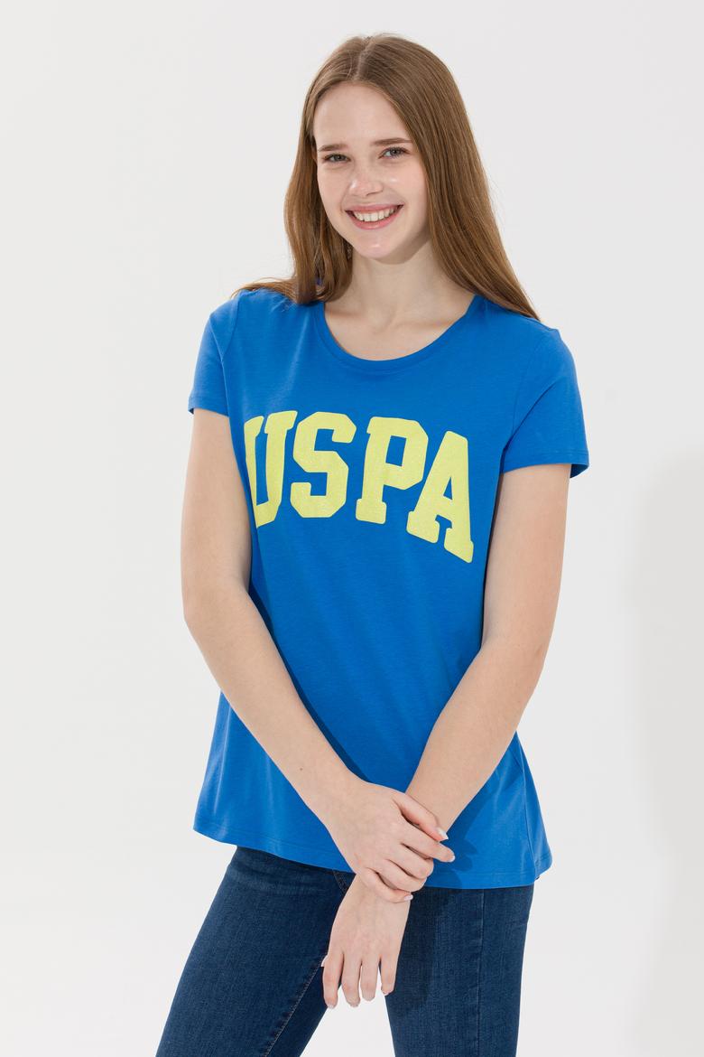 Kadın Saks Bisiklet Yaka Tişört - 50269557095